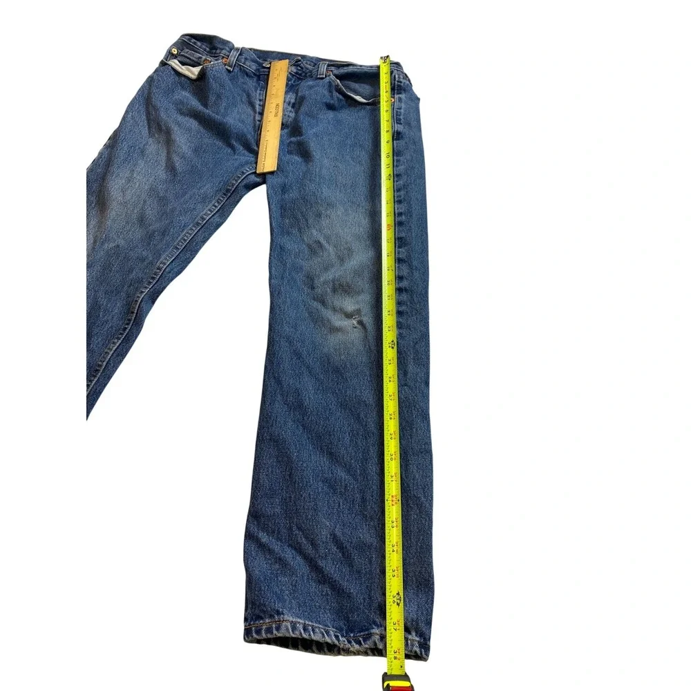 Levis Mens‎ Jeans 31x28 Blue Denim Relaxed Fit Straight Leg Faded